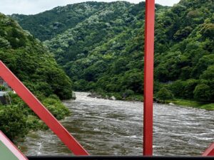 木津川右岸、笠置大橋より上流を望む